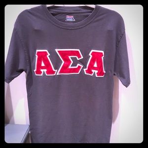 Greek Alpha Sigma Alpha Grey letter T-shirt
